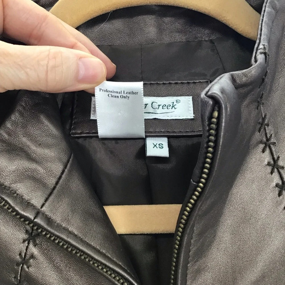Coldwater Creek Metallic Leather Zip Jacket Coat Bronze Luxury Size XS - Picture 8 of 8